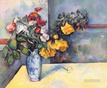 フラワーズ Painting - 花瓶の中の花の静物画 ポール・セザンヌ